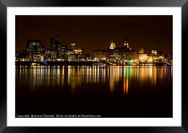 Liverpool Cityscape   Framed Mounted Print by David Chennell