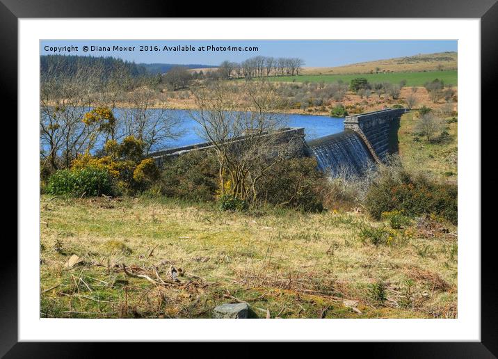 Fernworthy Reservoir Framed Mounted Print by Diana Mower