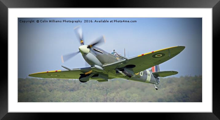 Spitfire Take Off Goodwood BOB 75  Framed Mounted Print by Colin Williams Photography