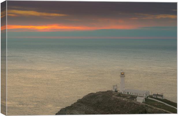 Lighthouse at Sunset,South Stack, Anglesey Canvas Print by Natures' Canvas: Wall Art  & Prints by Andy Astbury