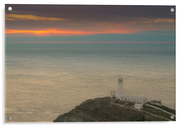 Lighthouse at Sunset,South Stack, Anglesey Acrylic by Natures' Canvas: Wall Art  & Prints by Andy Astbury