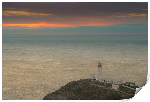 Lighthouse at Sunset,South Stack, Anglesey Print by Natures' Canvas: Wall Art  & Prints by Andy Astbury