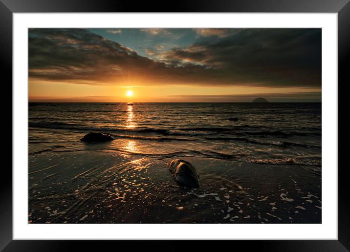 Lendalfoot Sunset Framed Mounted Print by Grant Glendinning