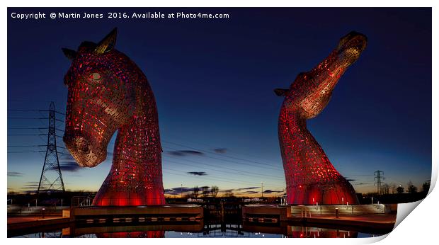 The Kelpies - The Heavy Horses of Scotlands Canals Print by K7 Photography