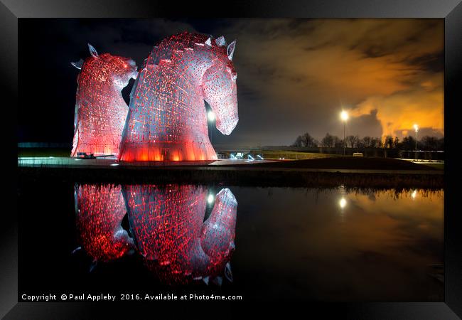 Kelpies Watching the Fire - Profile Framed Print by Paul Appleby