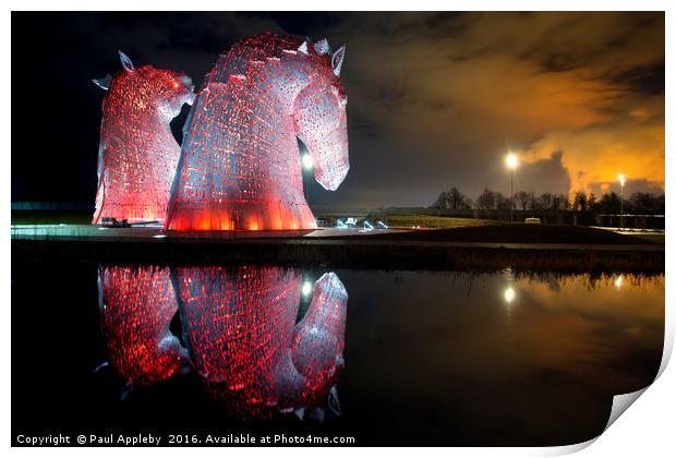 Kelpies Watching the Fire - Profile Print by Paul Appleby