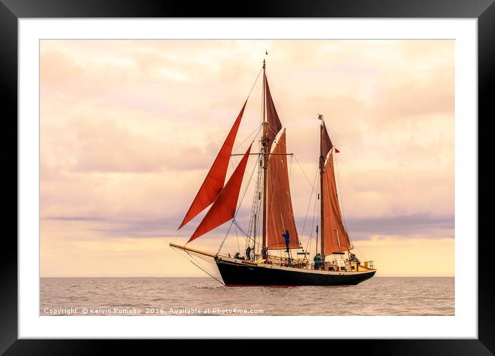 evening sail Framed Mounted Print by Kelvin Rumsby