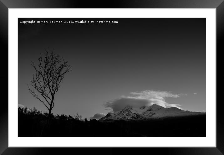 Black Cuillins. Framed Mounted Print by Mark Bowman