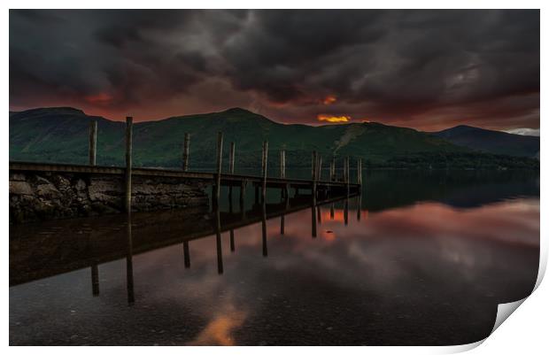 Last Light at Ashness Jetty Print by Paul Andrews