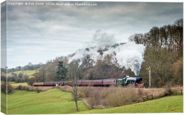 The Flying Scotsman steaming through the North Yor Canvas Print by Rob Smith