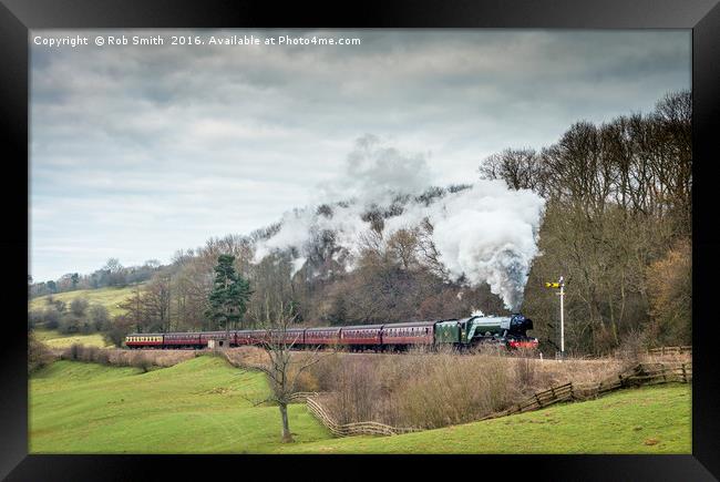 The Flying Scotsman steaming through the North Yor Framed Print by Rob Smith