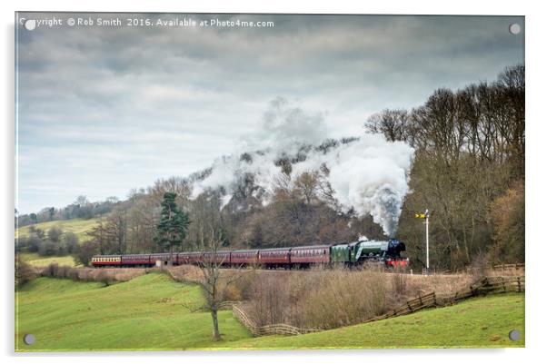 The Flying Scotsman steaming through the North Yor Acrylic by Rob Smith