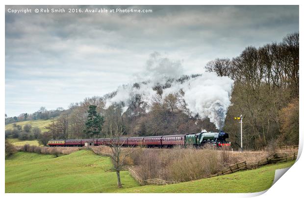 The Flying Scotsman steaming through the North Yor Print by Rob Smith