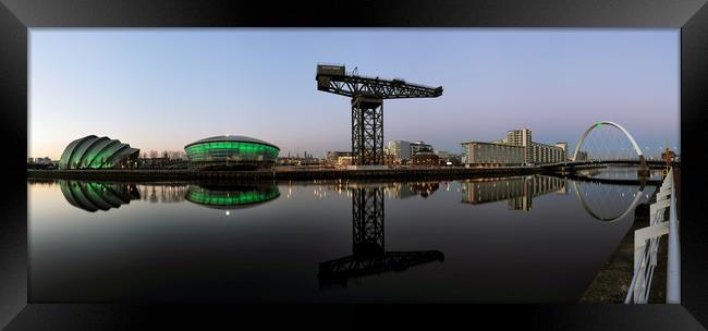 River Clyde Panorama Framed Print by Grant Glendinning