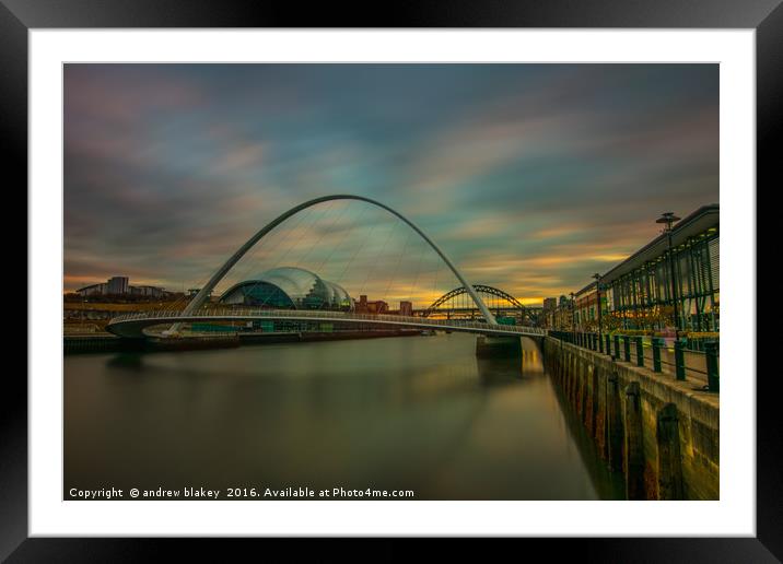 Quayside Sunset Framed Mounted Print by andrew blakey