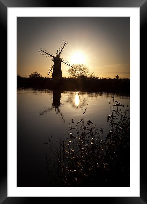 Windmill on river Thurne Framed Mounted Print by Simon Wrigglesworth