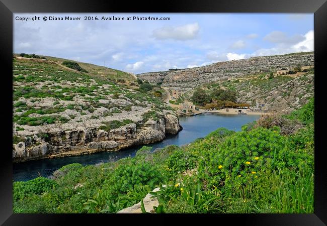 Mgarr ix-xini Bay,  Gozo Framed Print by Diana Mower