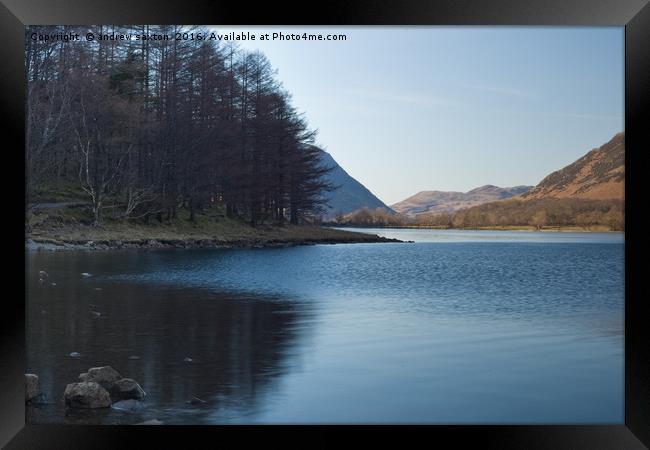 LAKES HILLS TO LOOK AT Framed Print by andrew saxton