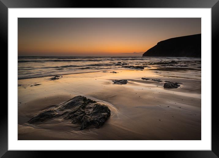 Golden Shore Framed Mounted Print by Michael Brookes