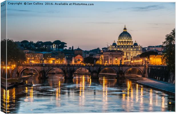 Tiber Sunset, Rome Canvas Print by Ian Collins