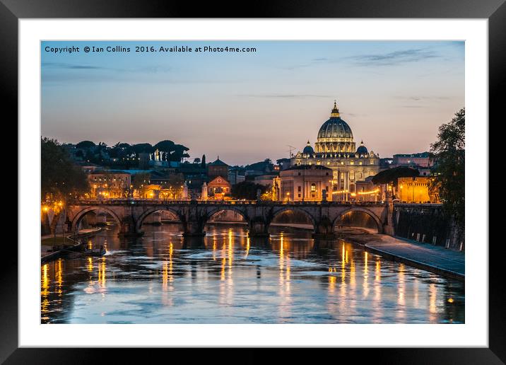 Tiber Sunset, Rome Framed Mounted Print by Ian Collins