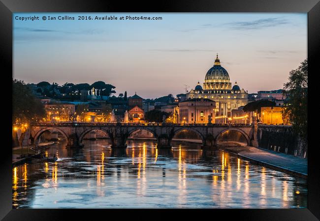 Tiber Sunset, Rome Framed Print by Ian Collins