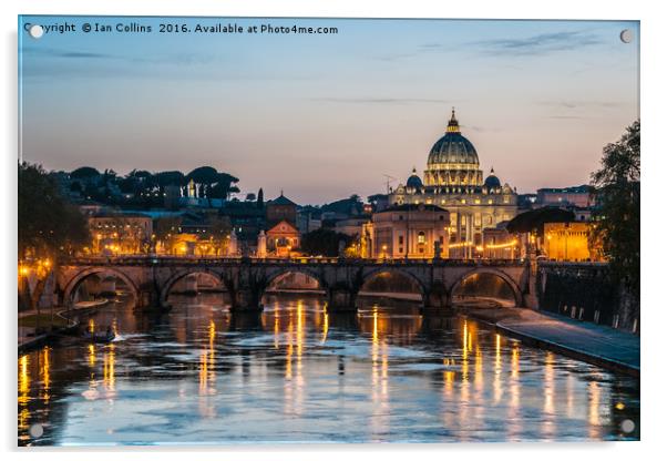 Tiber Sunset, Rome Acrylic by Ian Collins