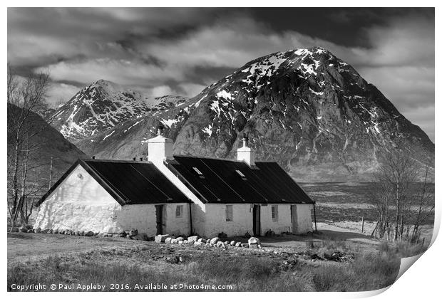 Blackjack Cottage, Glencoe - Black & White Print by Paul Appleby
