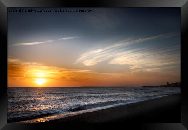 Hastings Pier Sunset Framed Print by Ed Pettitt