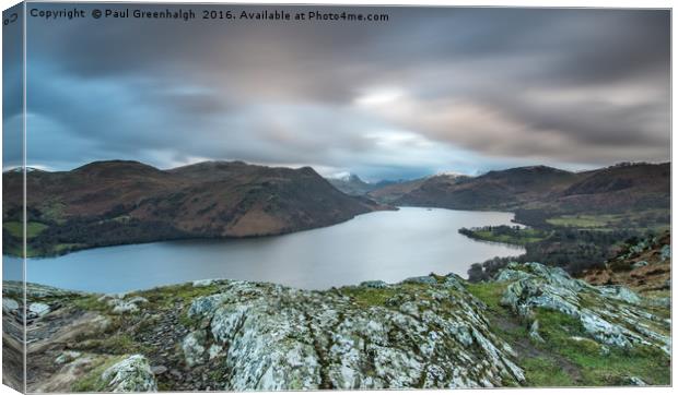 Yew Crag overlooking Ullswater Canvas Print by Paul Greenhalgh