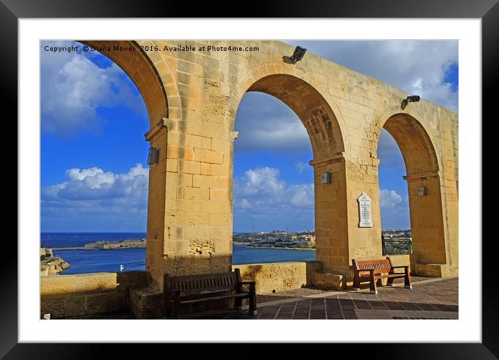 Upper Barrakka Gardens, Valletta. Framed Mounted Print by Diana Mower