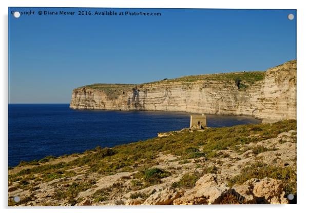 Xlendi, Gozo Island Acrylic by Diana Mower