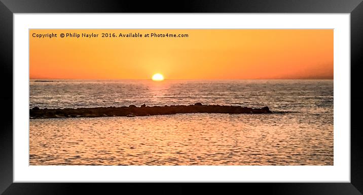 Sunset over the rocky breaker Framed Mounted Print by Naylor's Photography