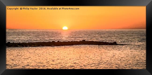 Sunset over the rocky breaker Framed Print by Naylor's Photography