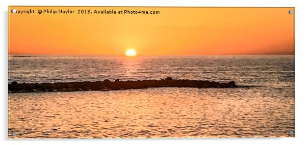 Sunset over the rocky breaker Acrylic by Naylor's Photography