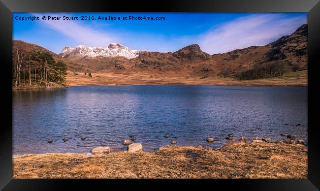 Blea Tarn and the Langdale Pikes Framed Print by Peter Stuart
