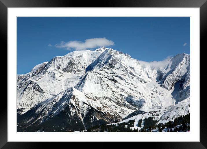 Mt. Blanc with clouds Framed Mounted Print by David Hare