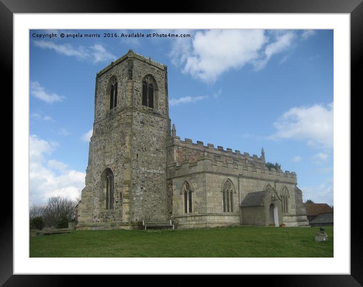 Skipsea Church East Yorkshire Framed Mounted Print by angela morris