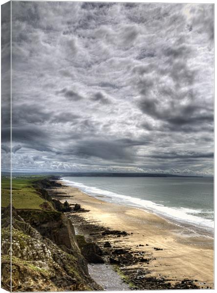 Looking Down on Sandymouth Canvas Print by Mike Gorton
