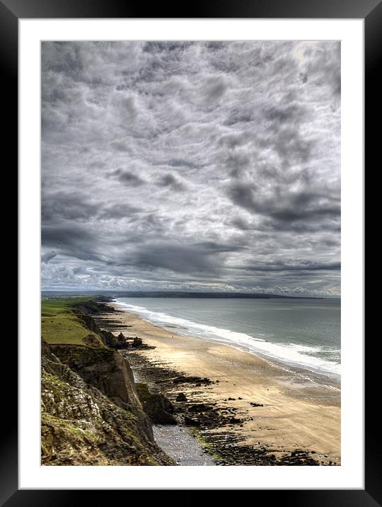 Looking Down on Sandymouth Framed Mounted Print by Mike Gorton