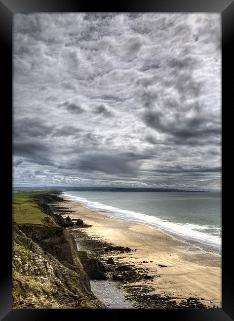 Looking Down on Sandymouth Framed Print by Mike Gorton