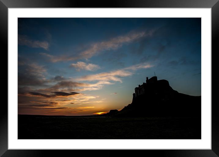Lindisfarne Sunrise Framed Mounted Print by Dave Hudspeth Landscape Photography