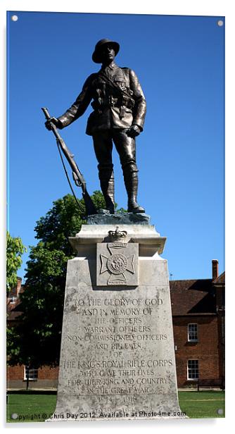 Kings Royal Rifle Corps Memorial in Winchester Acrylic by Chris Day