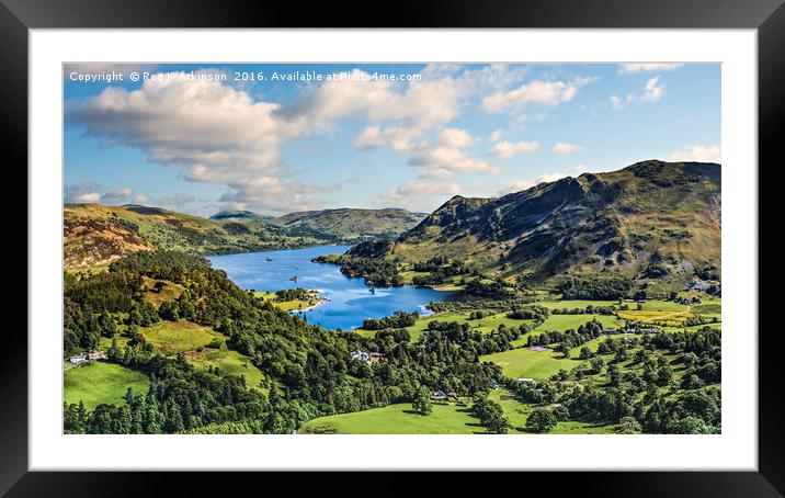 Lake Ullswater and Valley Framed Mounted Print by Reg K Atkinson