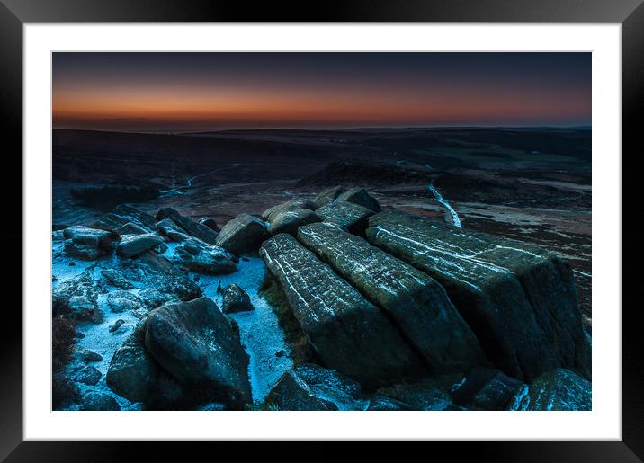 Higger Tor Dawn Framed Mounted Print by Paul Andrews