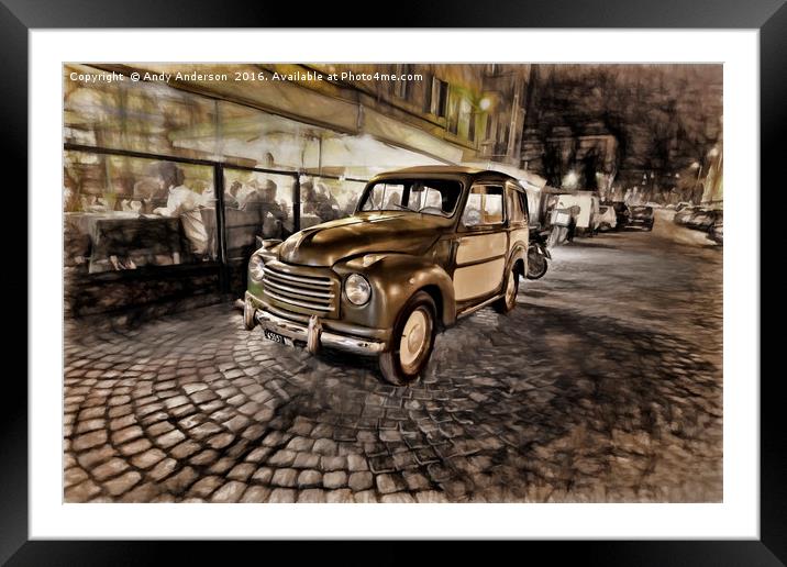 Romantic Evening in Trastevere Roma Framed Mounted Print by Andy Anderson