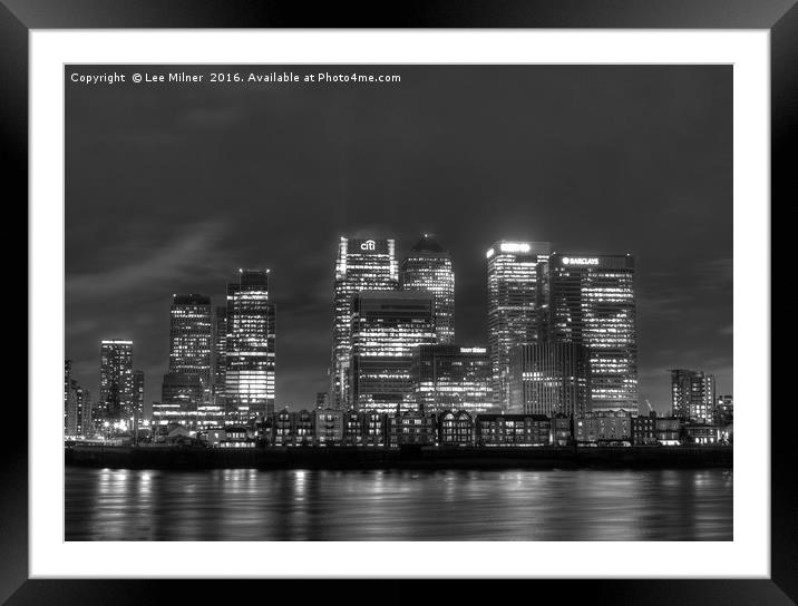 London Riverside Banking Framed Mounted Print by Lee Milner