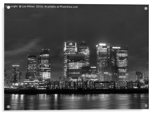 London Riverside Banking Acrylic by Lee Milner