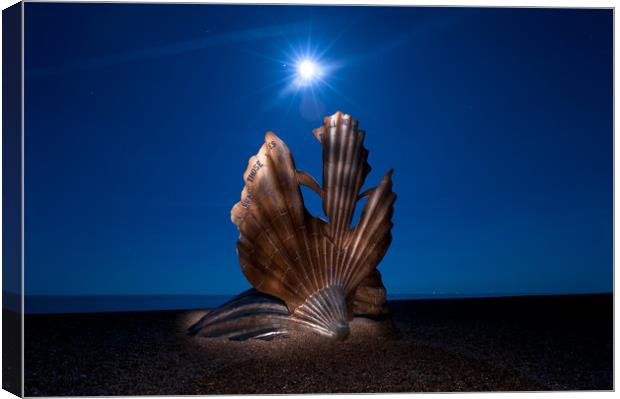 The Scallop at Night Canvas Print by Nick Rowland