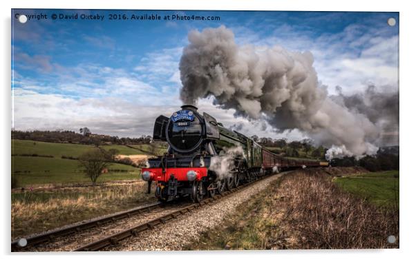 Flying Scotsman heading up Esk Valley Acrylic by David Oxtaby  ARPS